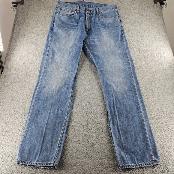 Levis Jeans Mens 38x34 Blue 505 Regular Fit Straight Leg Modern Work Pants - Picture 1 of 16
